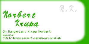 norbert krupa business card